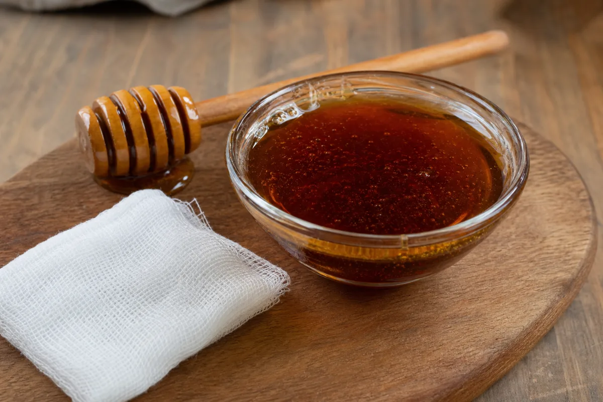 Close-up of medical-grade honey
