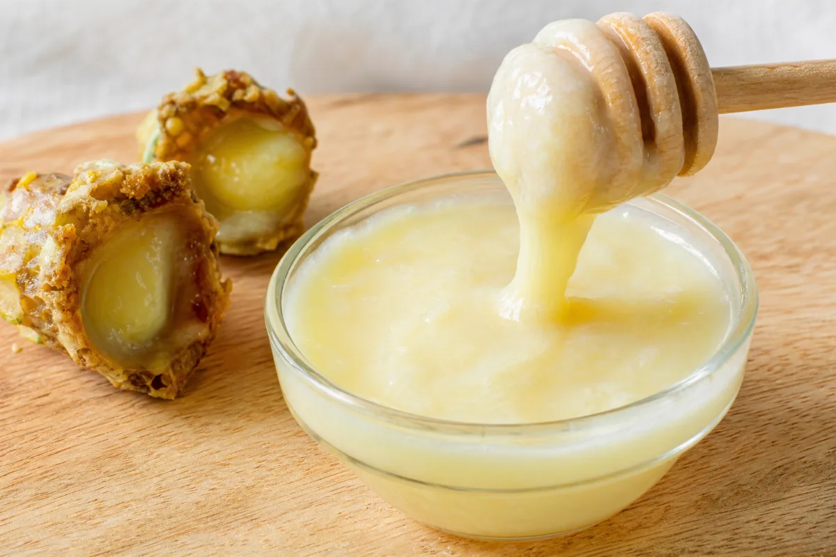 Close-up of royal jelly