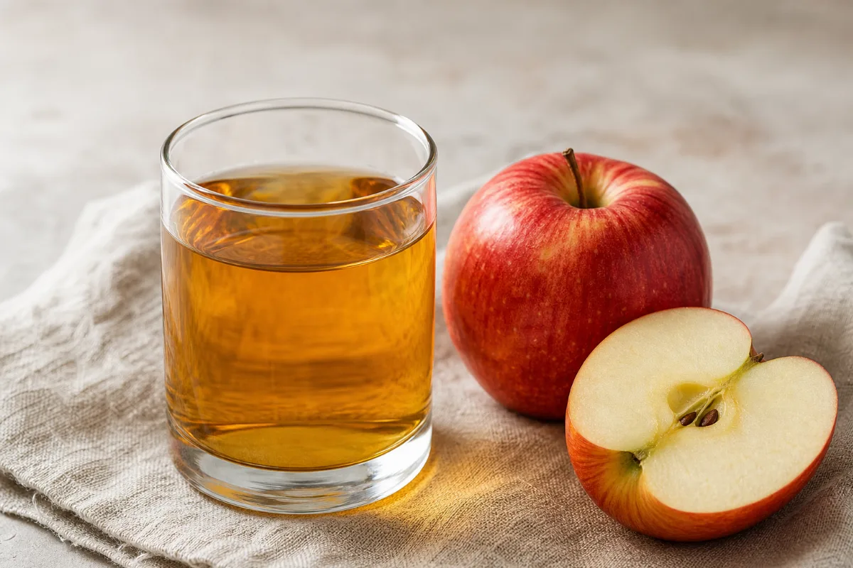 Close-up of apple juice