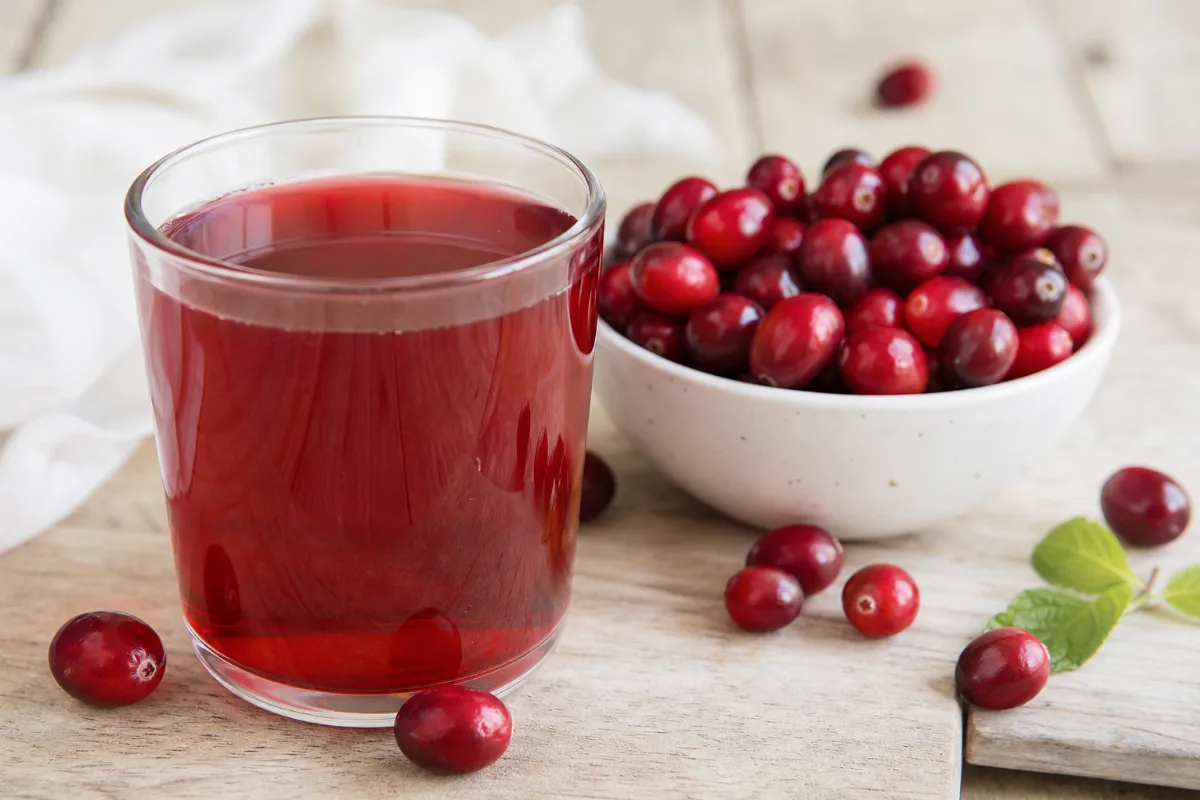 Close-up of cranberry juice