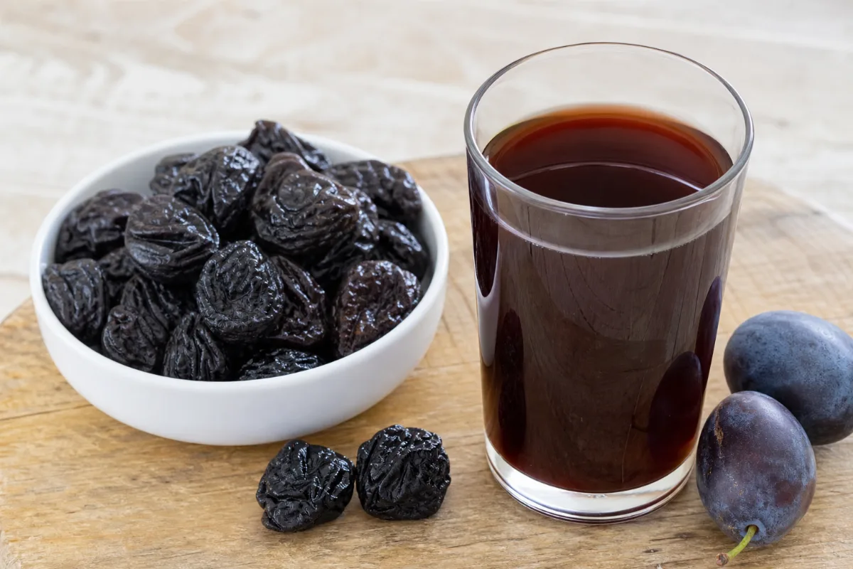 Close-up of prune juice