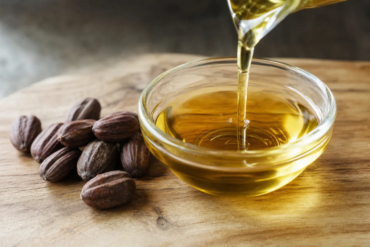Close-up of jojoba oil