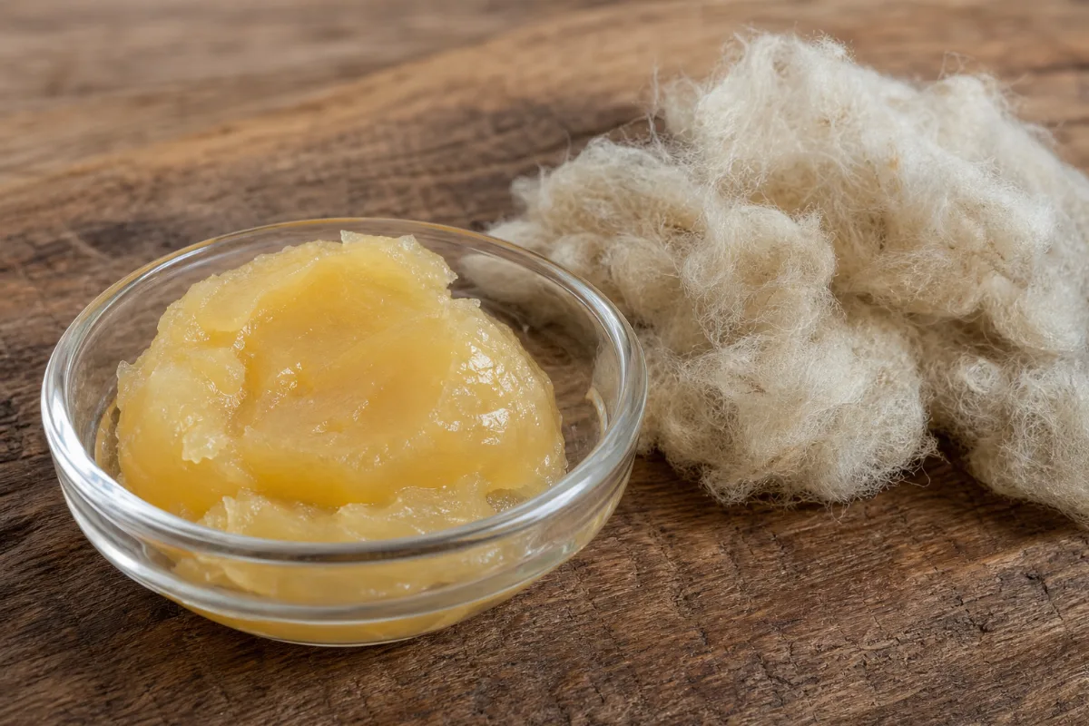 Close-up of lanolin