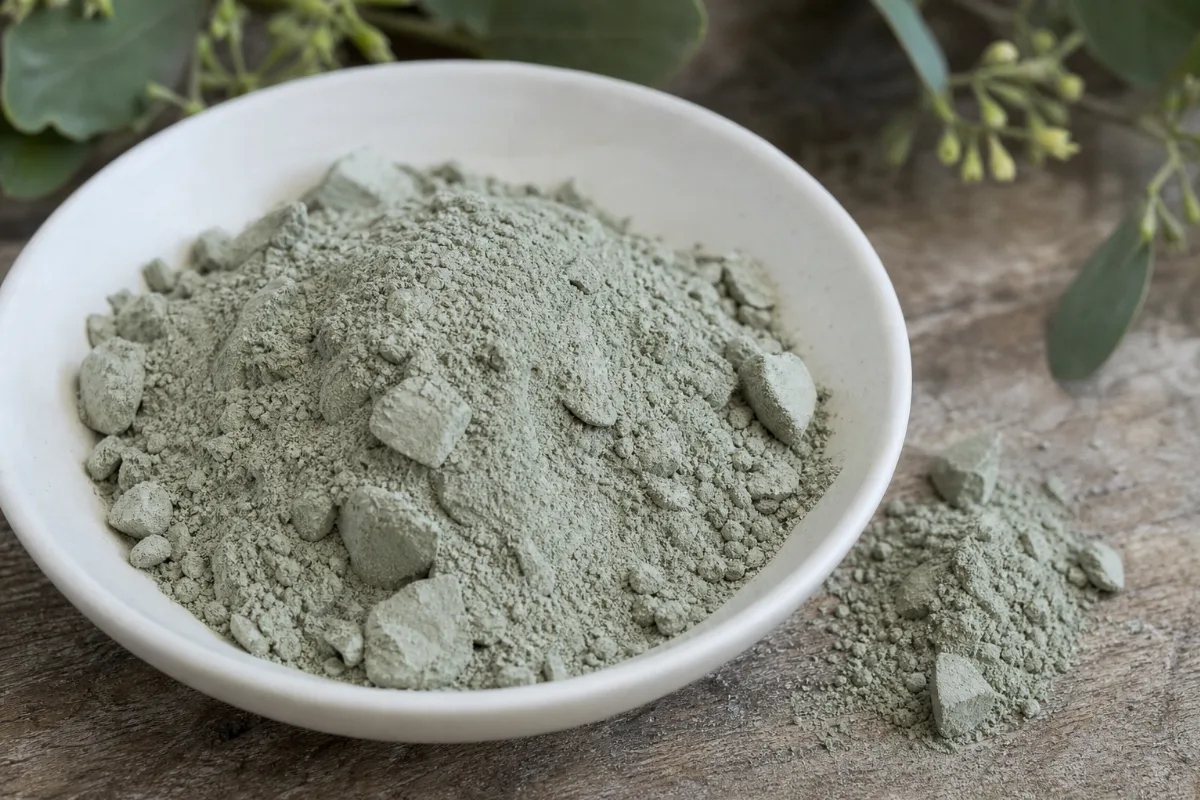 Close-up of french green clay (illite-smectite)
