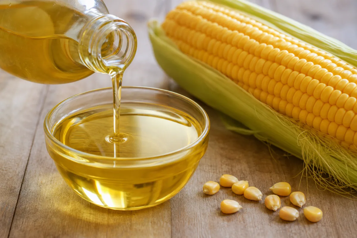 Close-up of corn oil