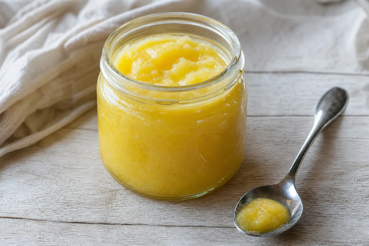 Close-up of ghee (clarified butter)