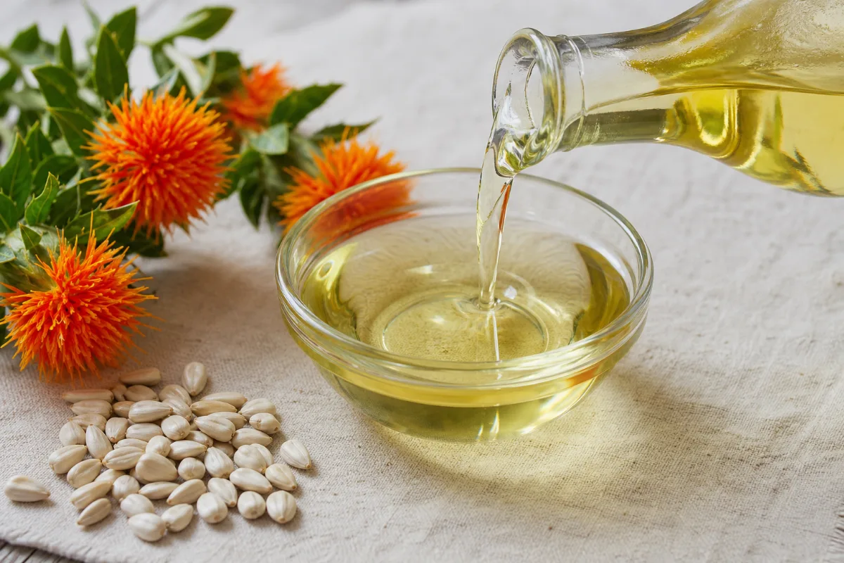 Close-up of safflower oil