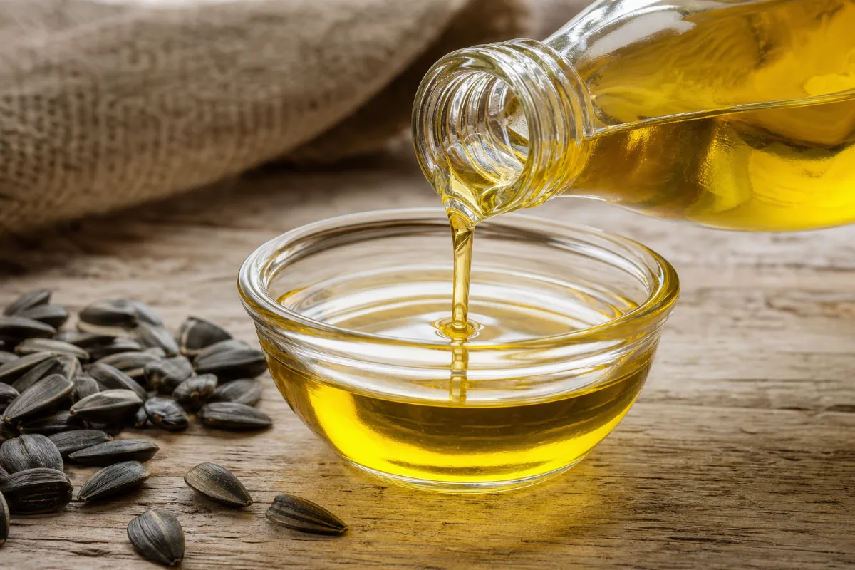 Close-up of sunflower oil