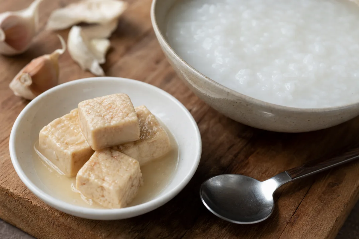 Close-up of fermented tofu (sufu)