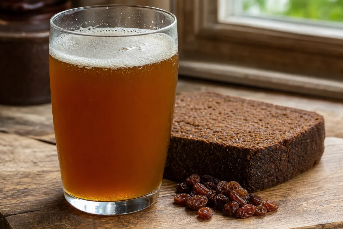 Close-up of kvass