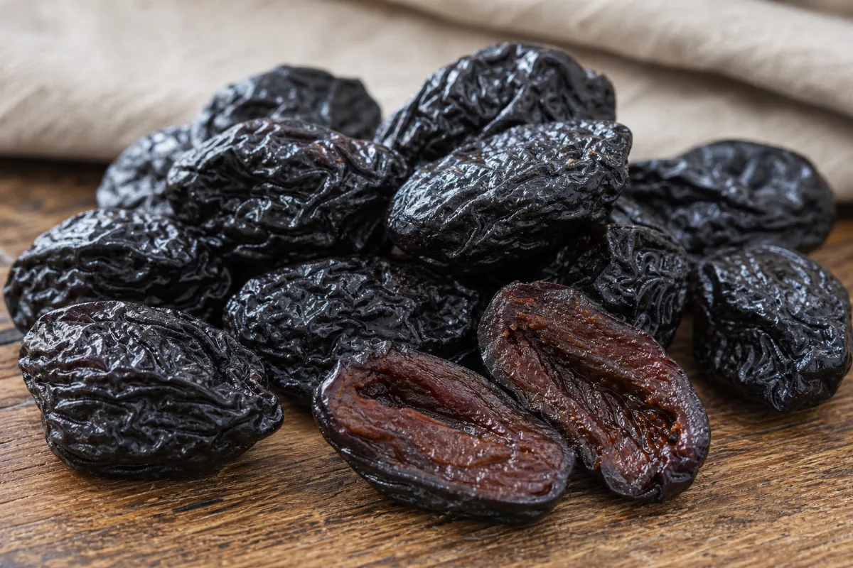 Close-up of prunes (dried plums)