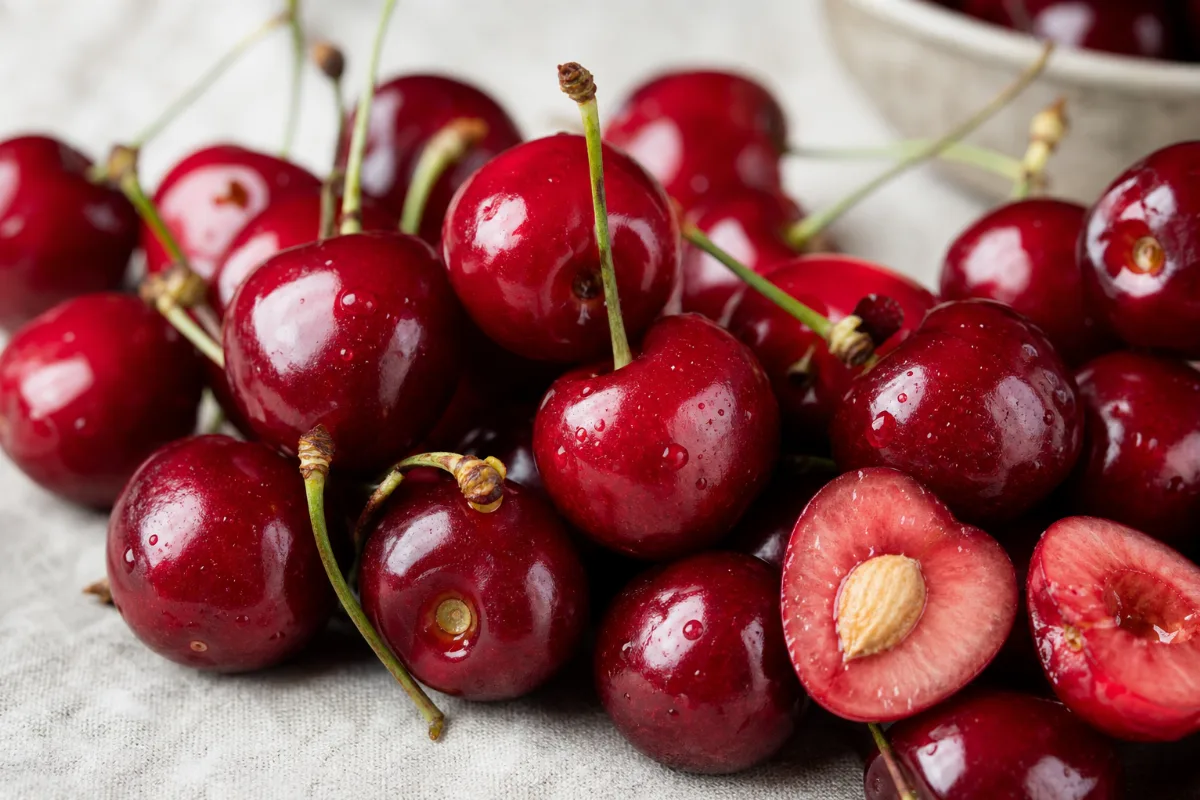 Close-up of tart cherries
