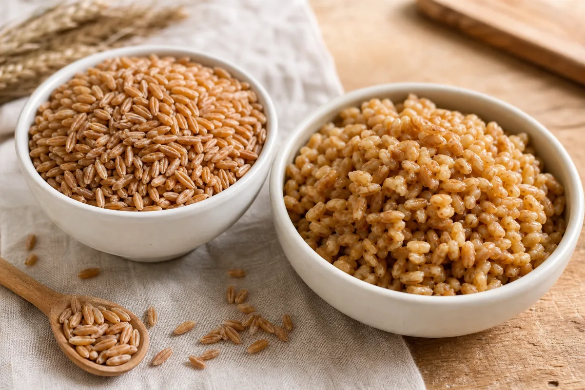 Close-up of khorasan wheat (kamut)