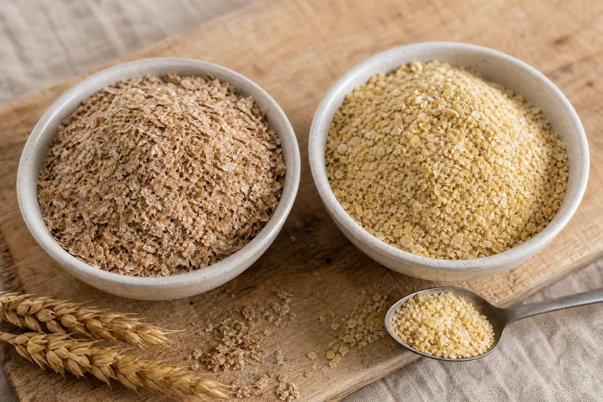 Close-up of wheat bran & wheat germ