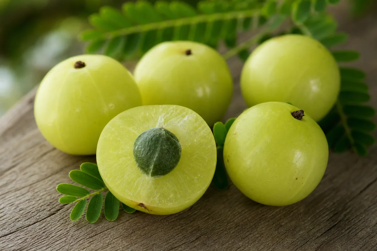 Close-up of amla (indian gooseberry)