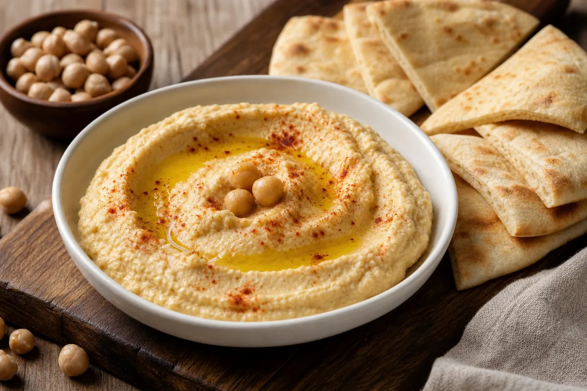 Close-up of hummus