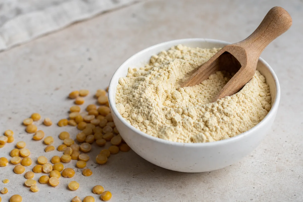 Close-up of pea protein