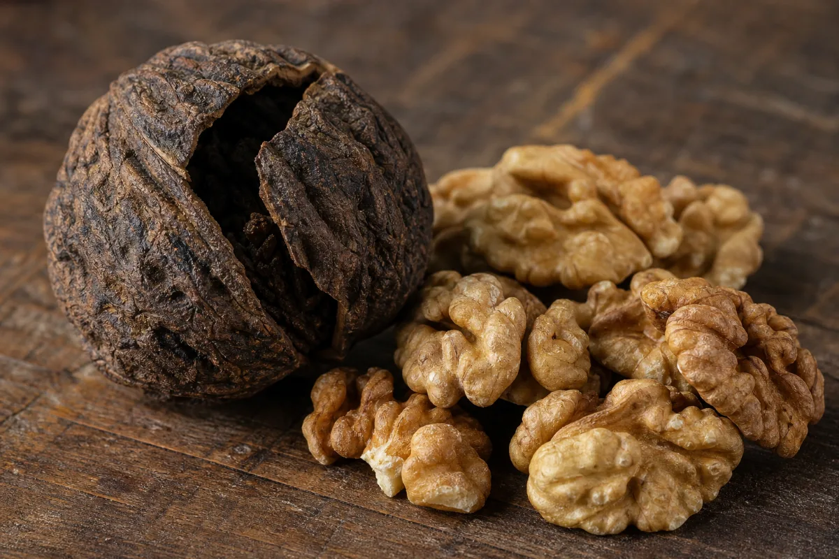 Close-up of black walnuts