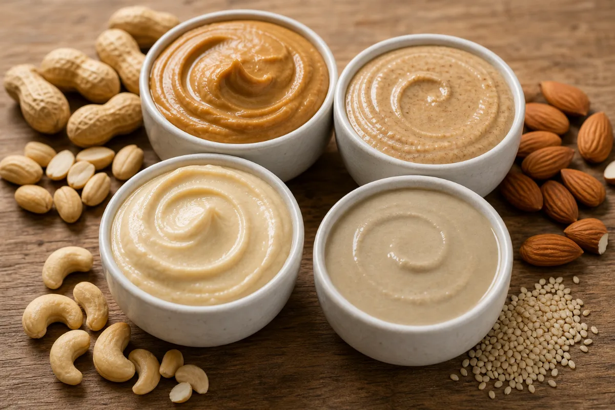 Close-up of nut & seed butters (overview)