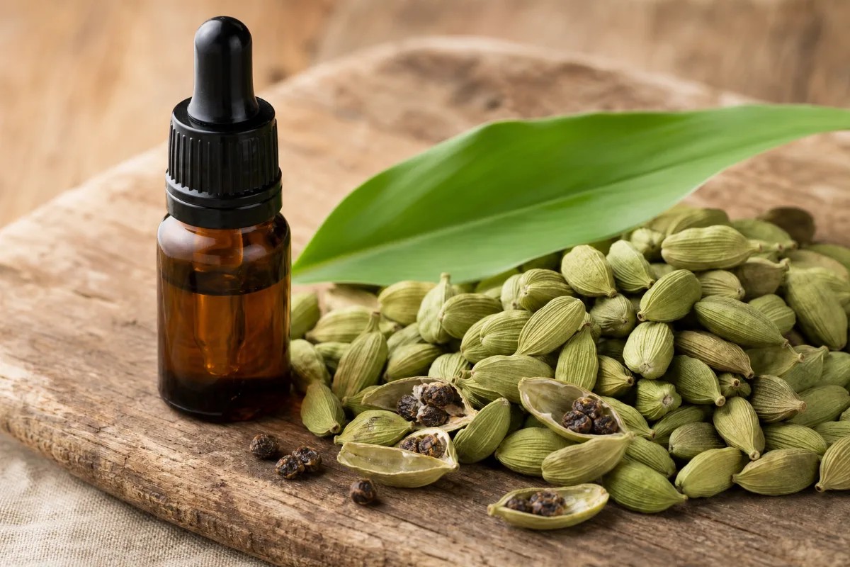 Close-up of cardamom oil