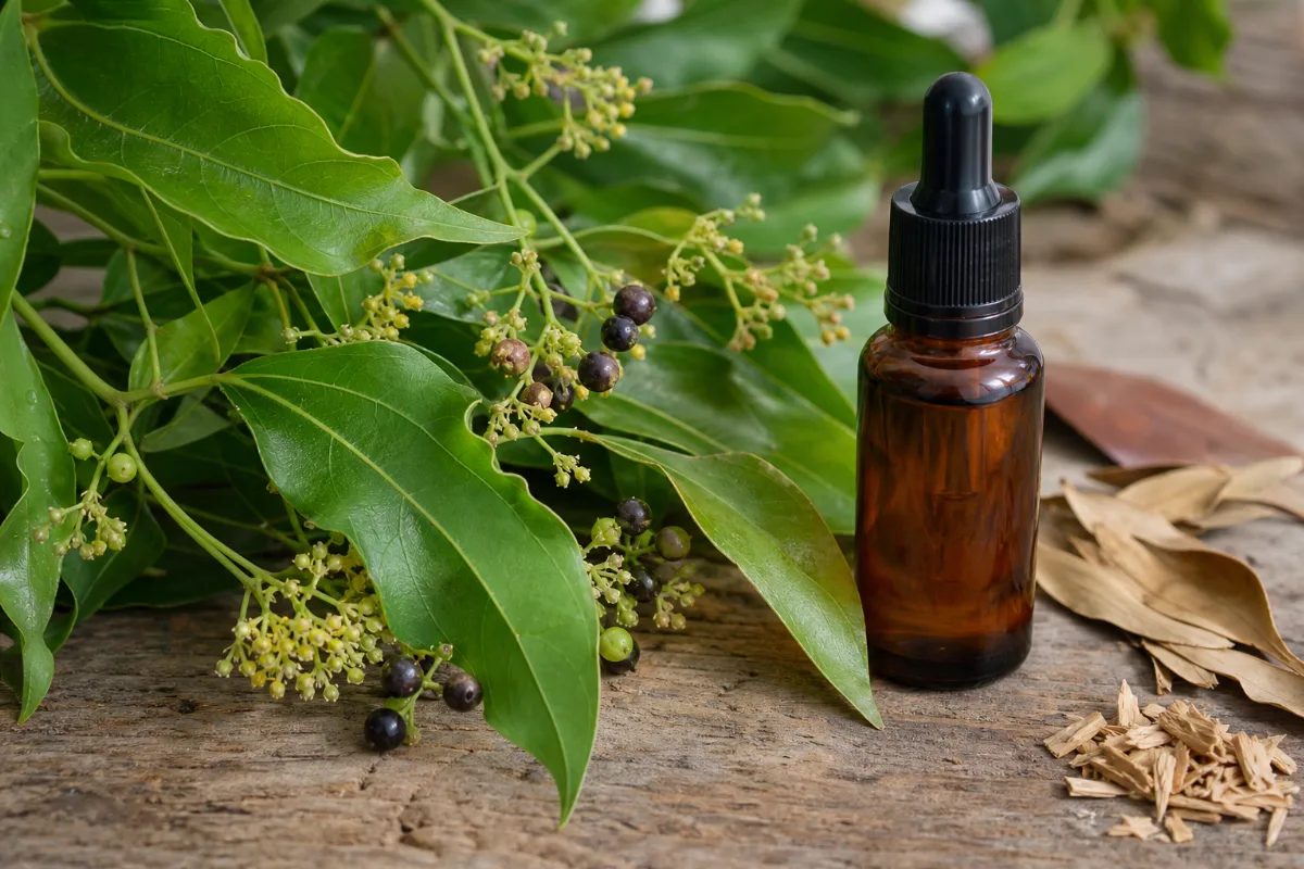 Close-up of ho wood oil