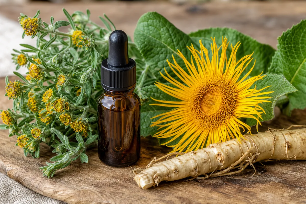Close-up of inula (elecampane) oil