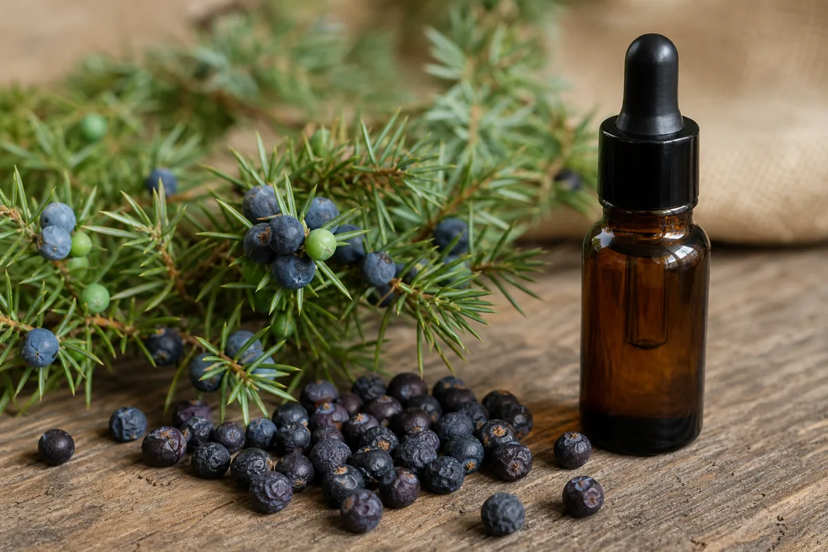 Close-up of juniper berry oil: evidence, safety and how it is used