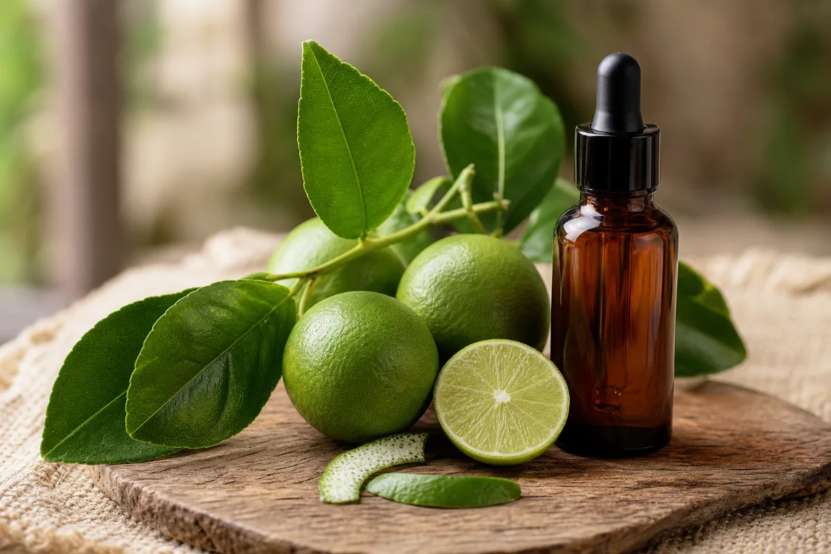 Close-up of lime oil