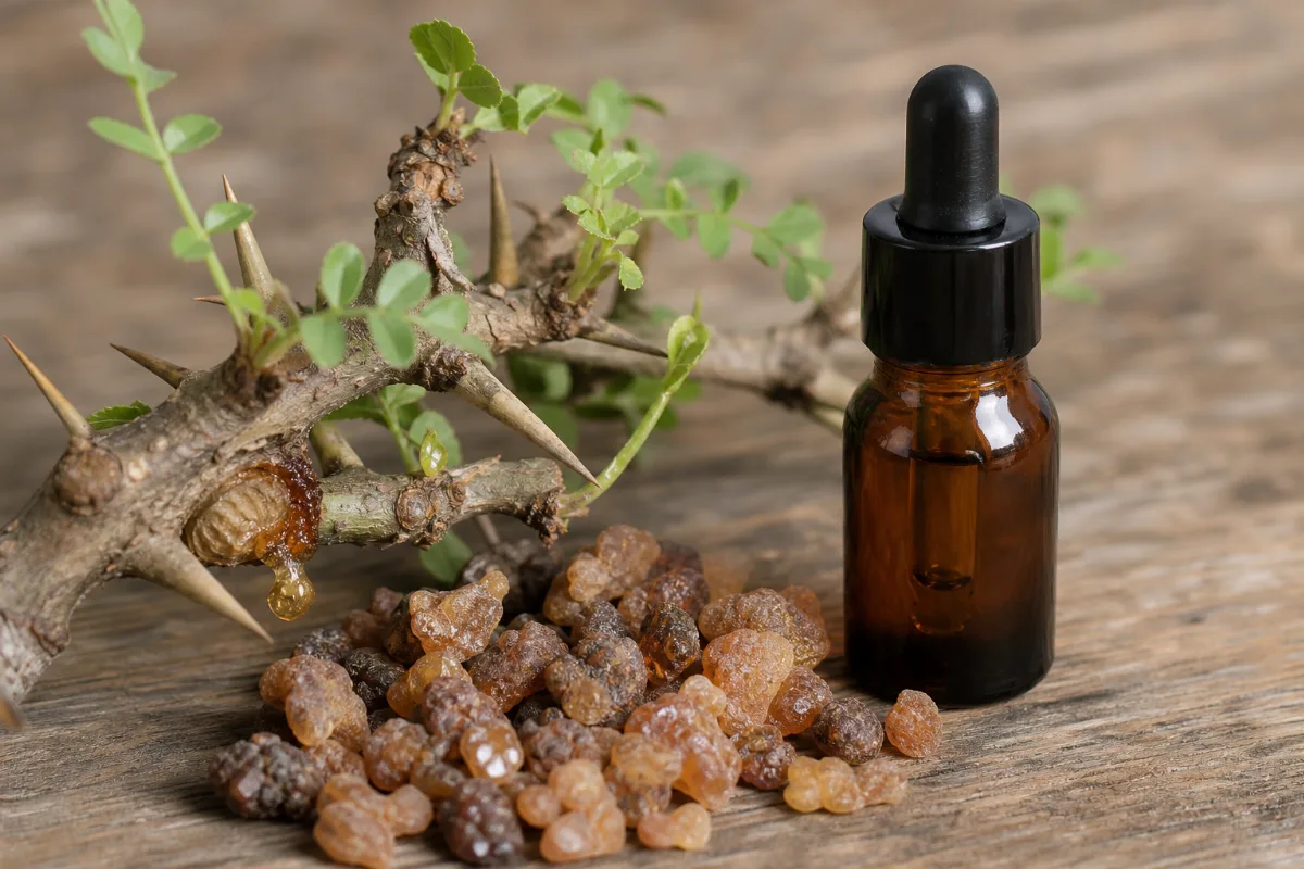 Close-up of myrrh oil