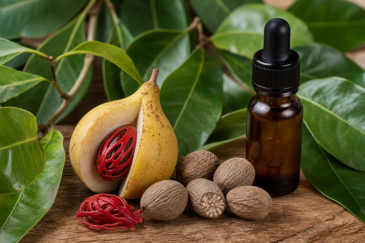 Close-up of nutmeg oil