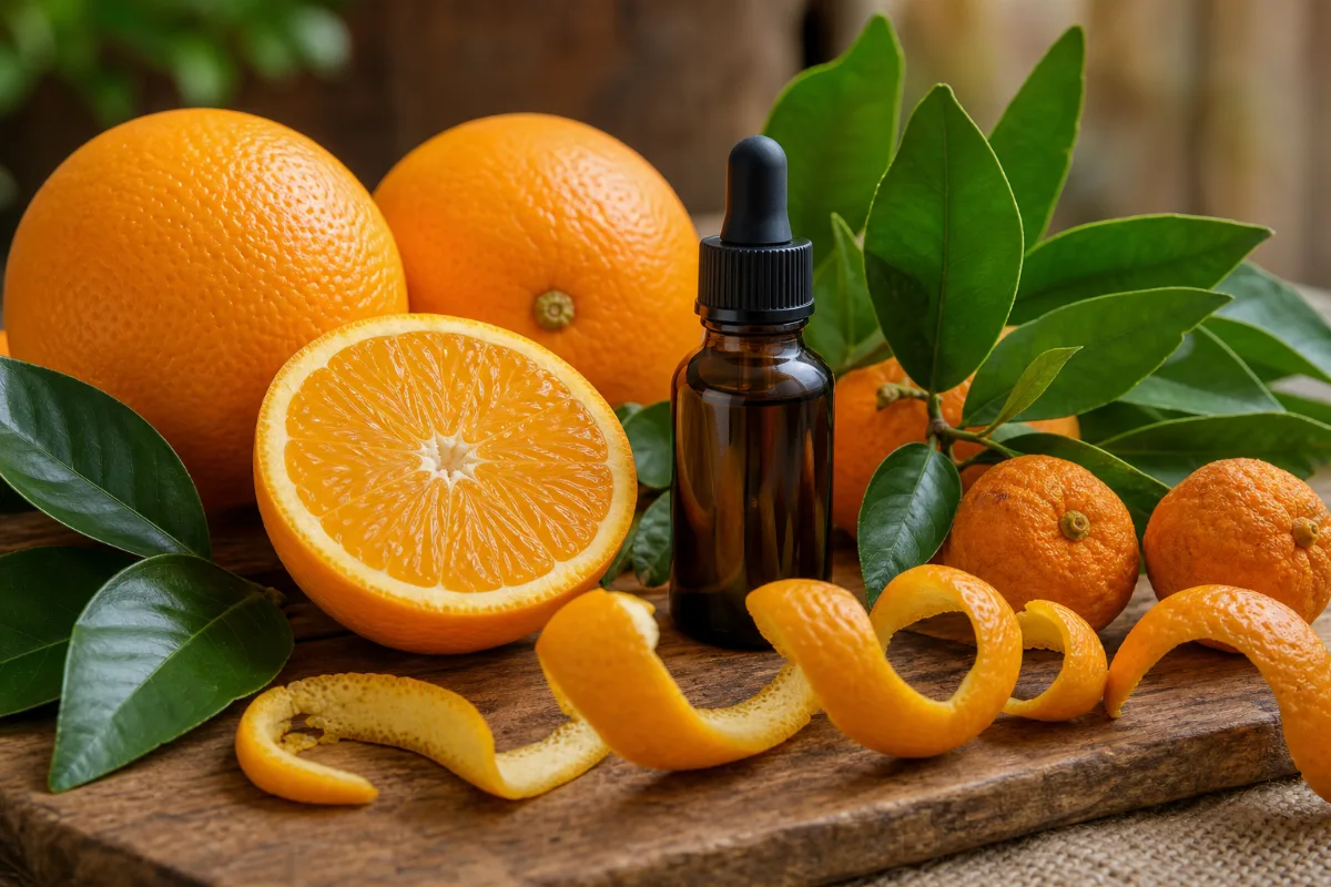 Close-up of orange oil