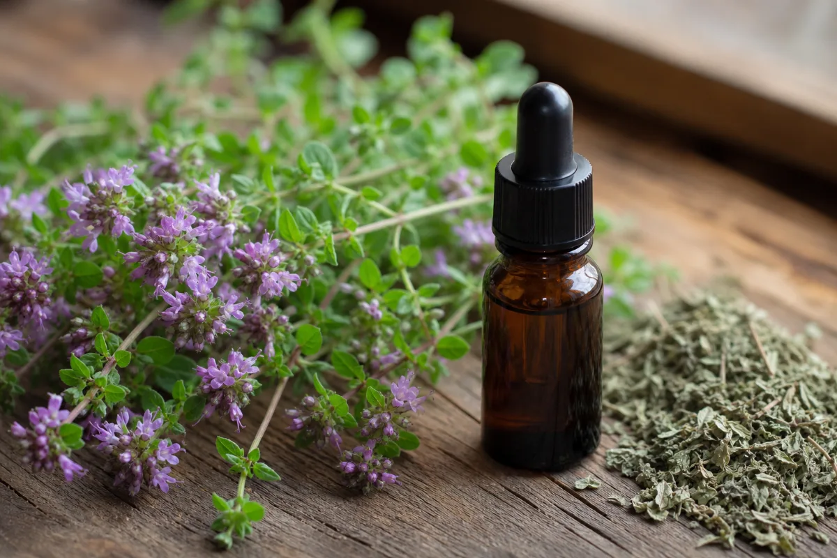 Close-up of pennyroyal oil (dangers)