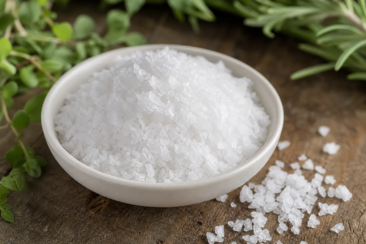 Close-up of kosher salt