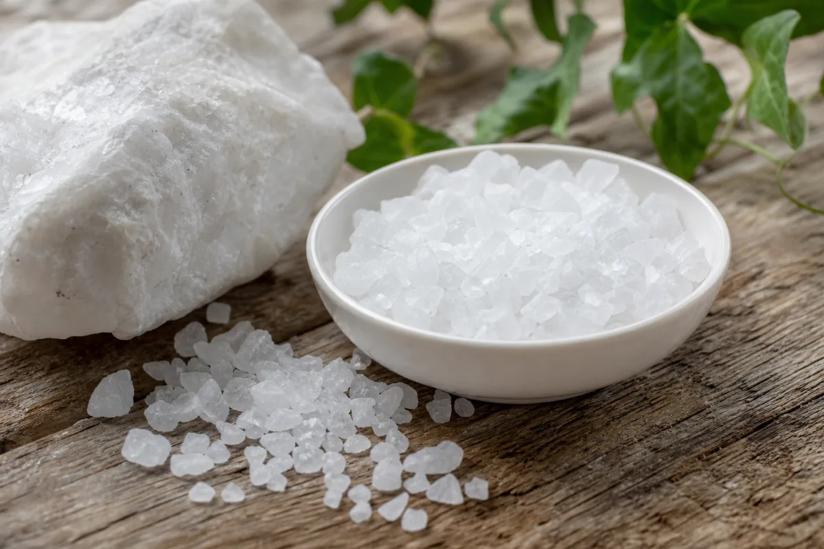 Close-up of salt therapy (halotherapy)