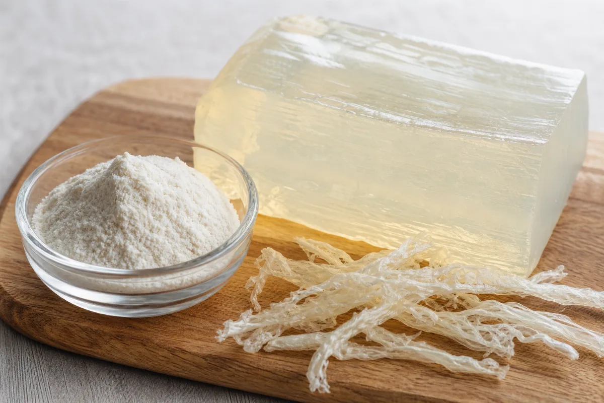 Close-up of agar (agar-agar)