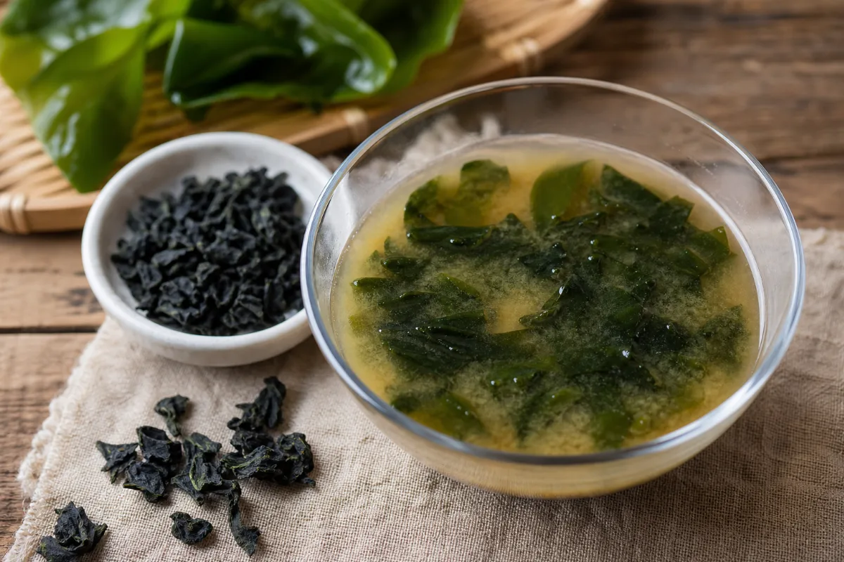 Close-up of wakame