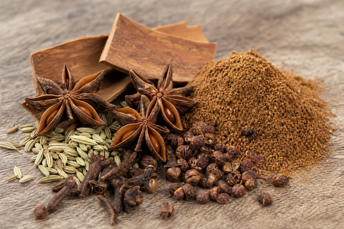 Close-up of chinese five-spice