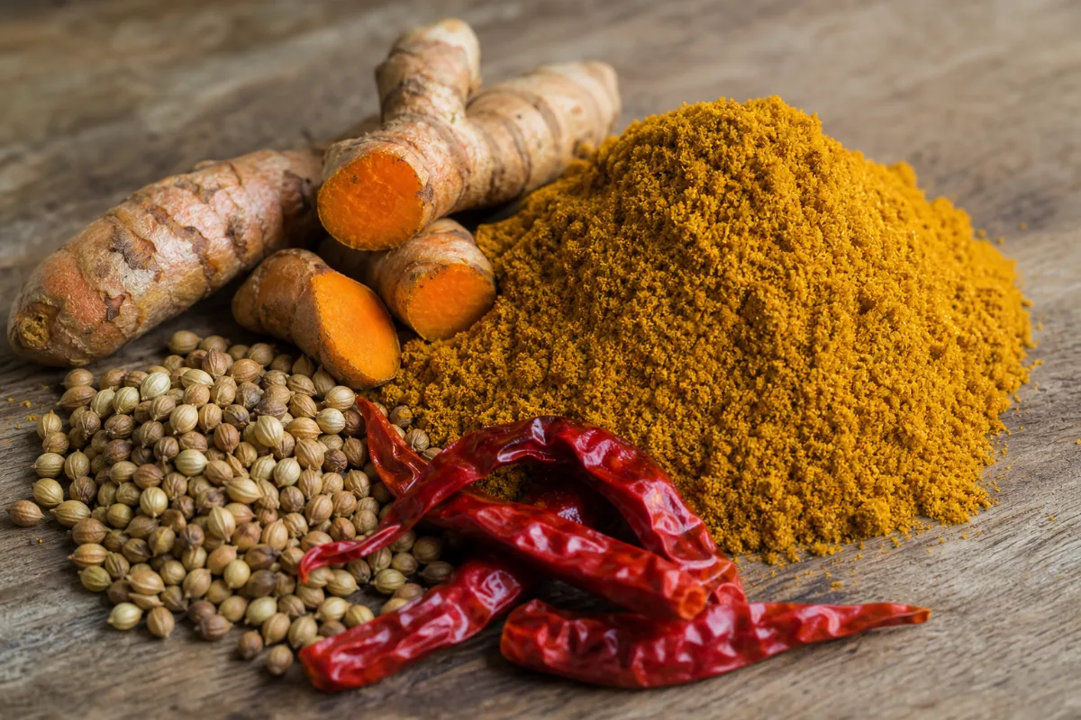 Close-up of curry powder