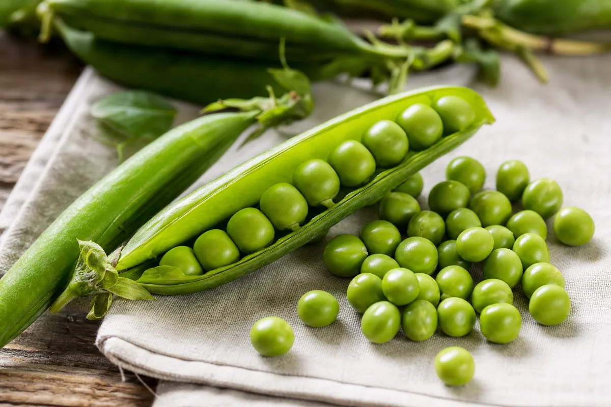 Close-up of green peas