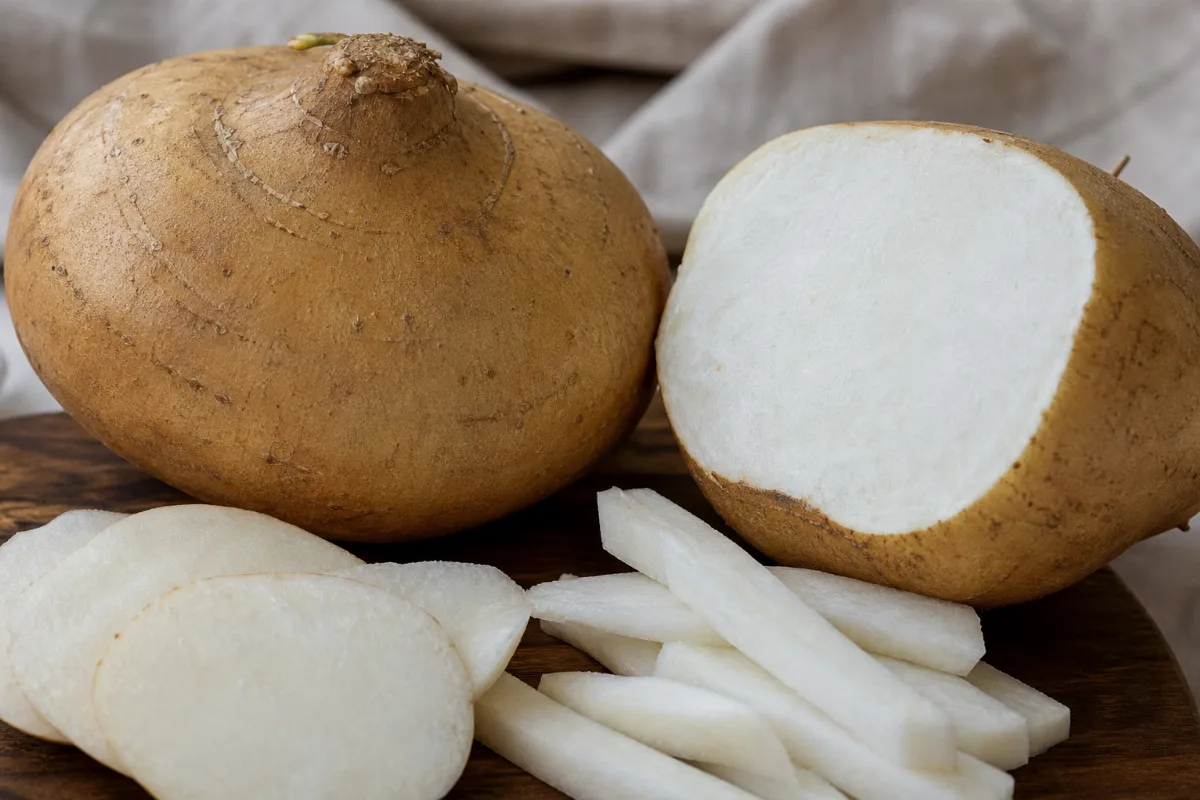Close-up of jicama