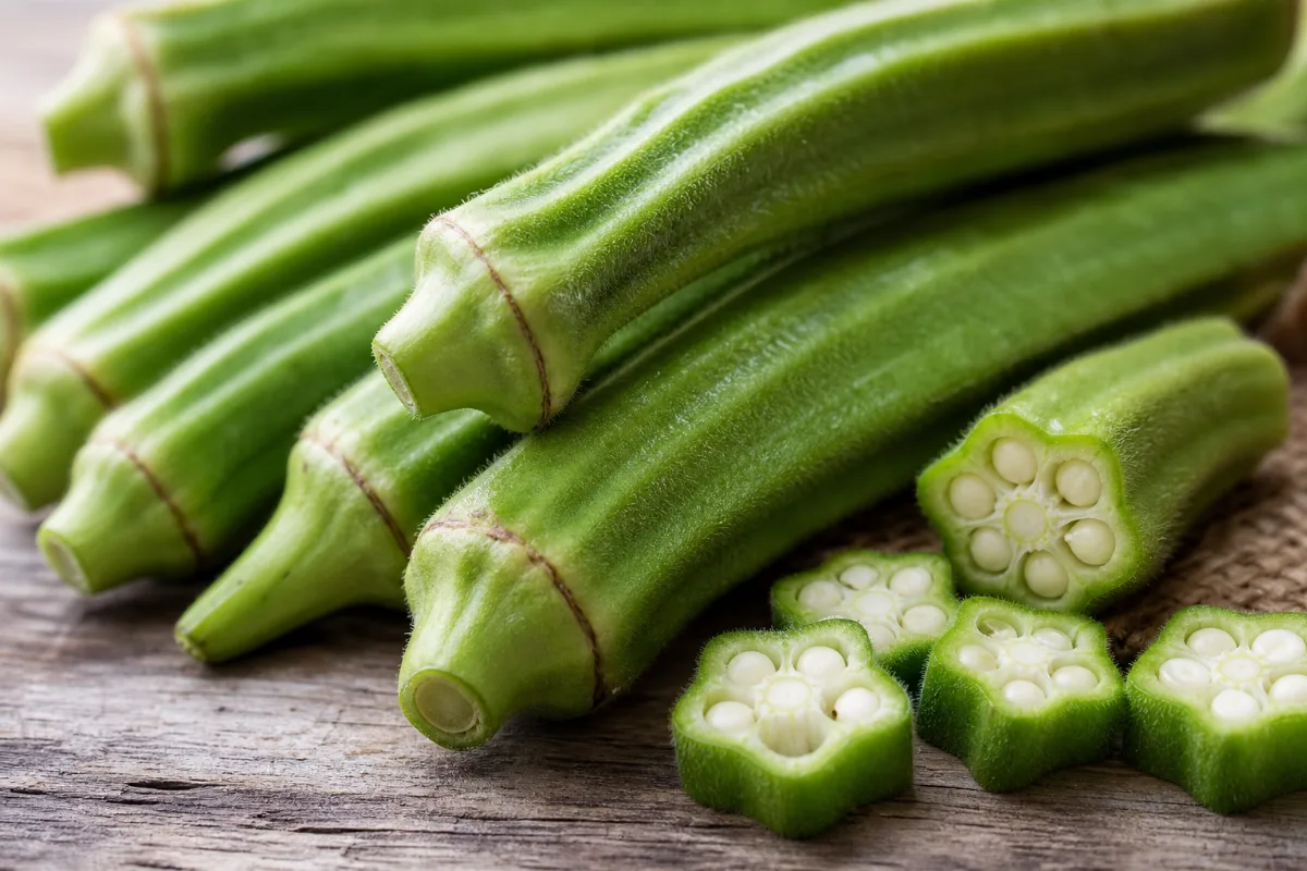 Close-up of okra
